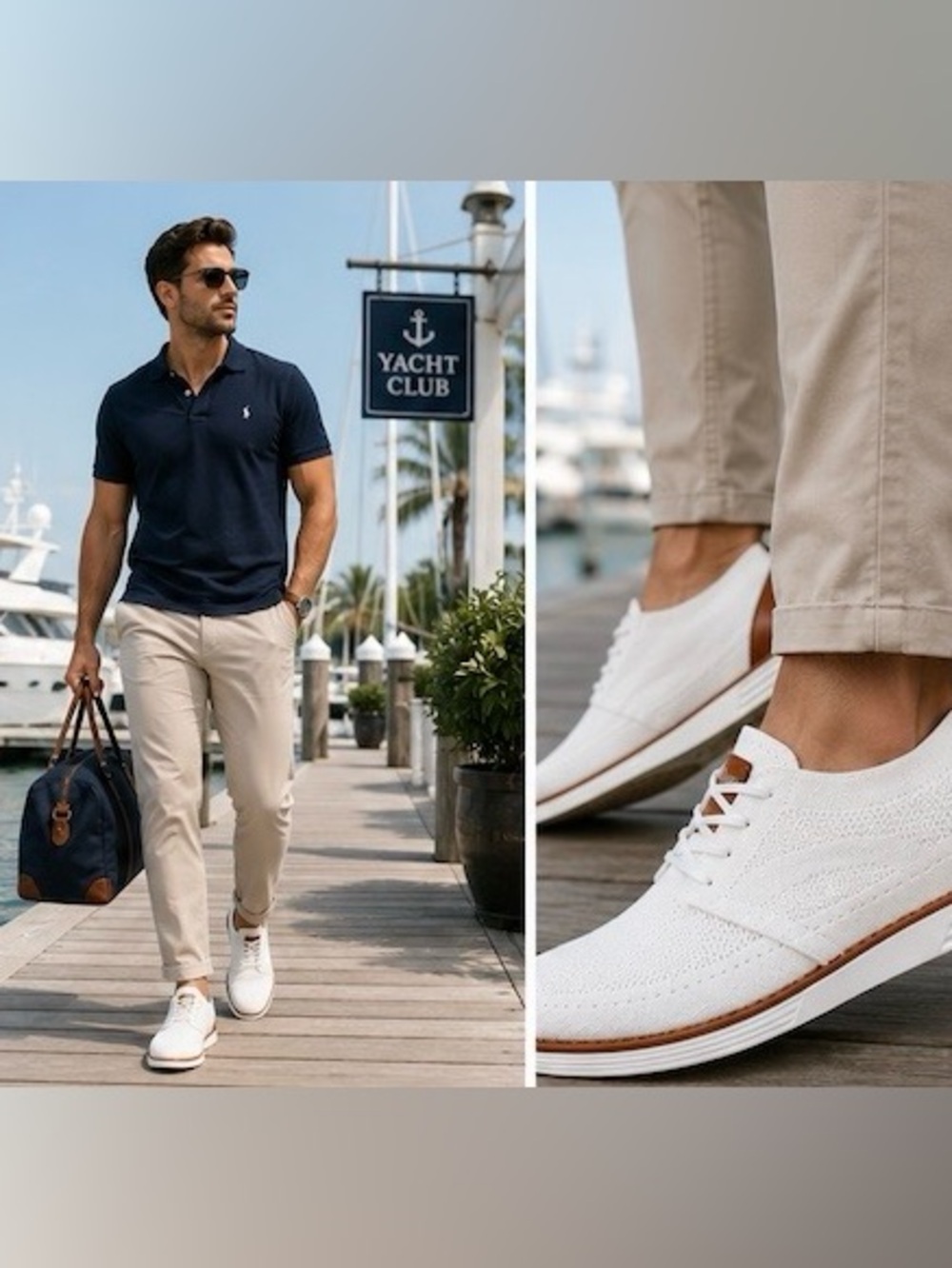 Men’s White Knit Oxford Sneakers | Lightweight Casual Lace-Up Shoes